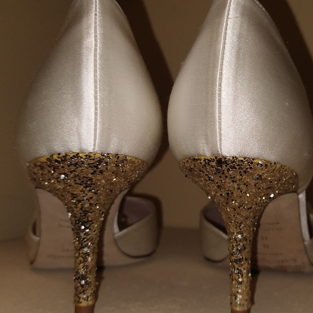 kate spade "Sala" peep toe pumps with glitter heel - Picture 5 of 12